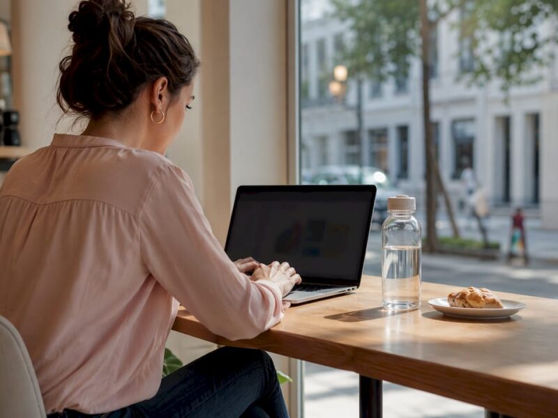 Marketing specialist working on AI smart bidding