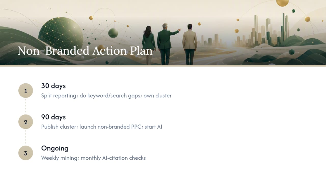 30 90 day non-branded action plan