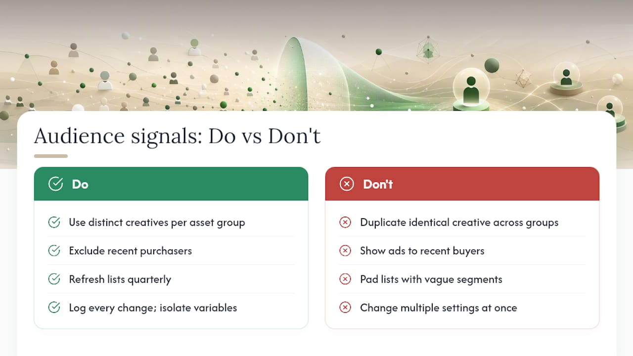 Best Practices and Common Mistakes With Audience Signals — overview diagram