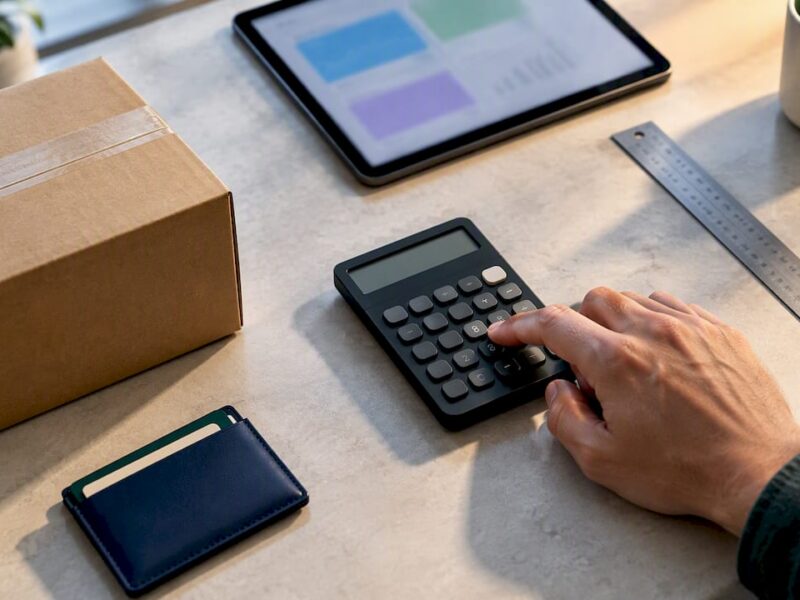 Marketer calculating ecommerce advertising returns