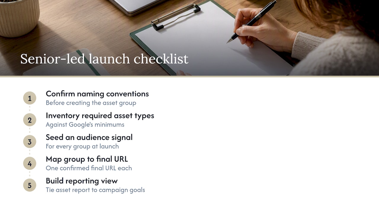 Five-part Performance Max launch checklist