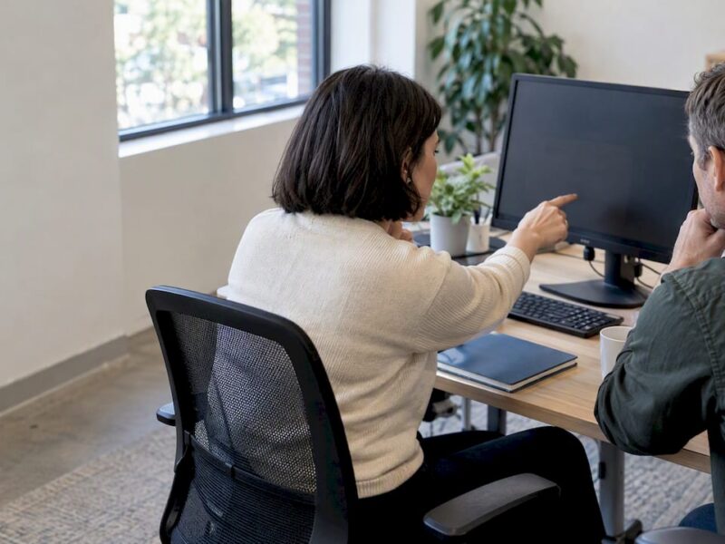 Marketers reviewing call tracking CRM records